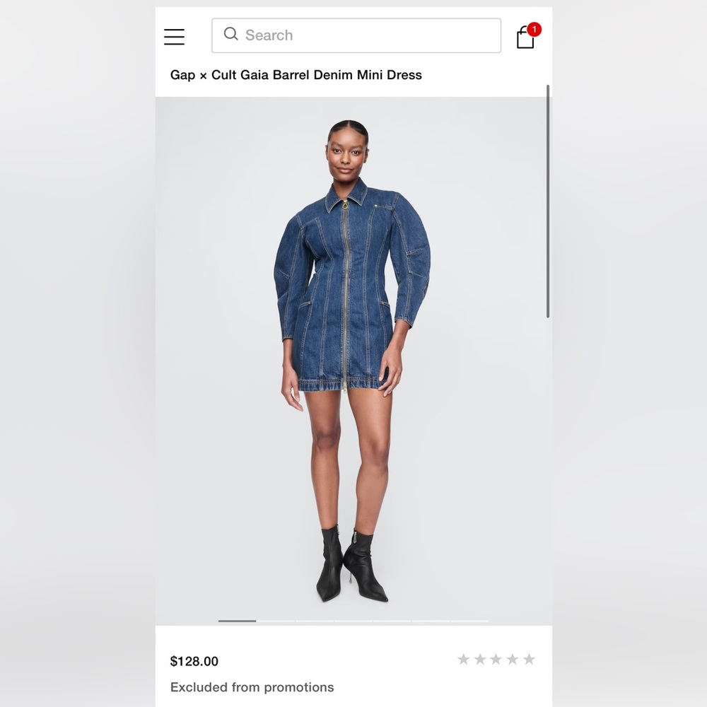 Gap × Cult Gaia Barrel Denim Mini Dress - size Small - NWT